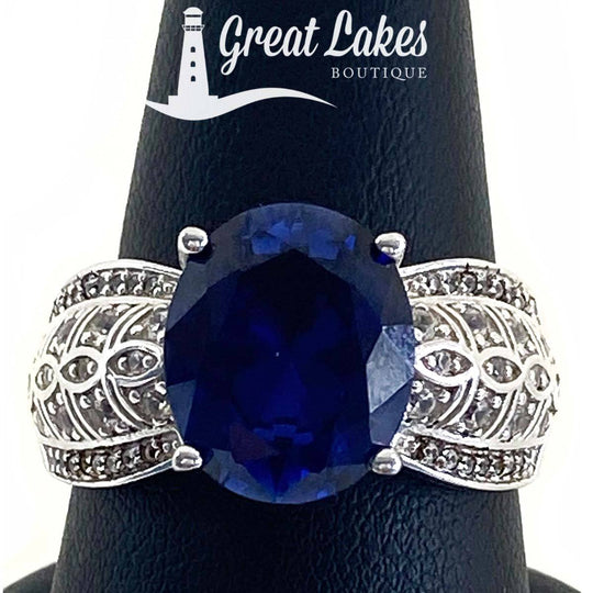 Silver & Blue Stone Ring