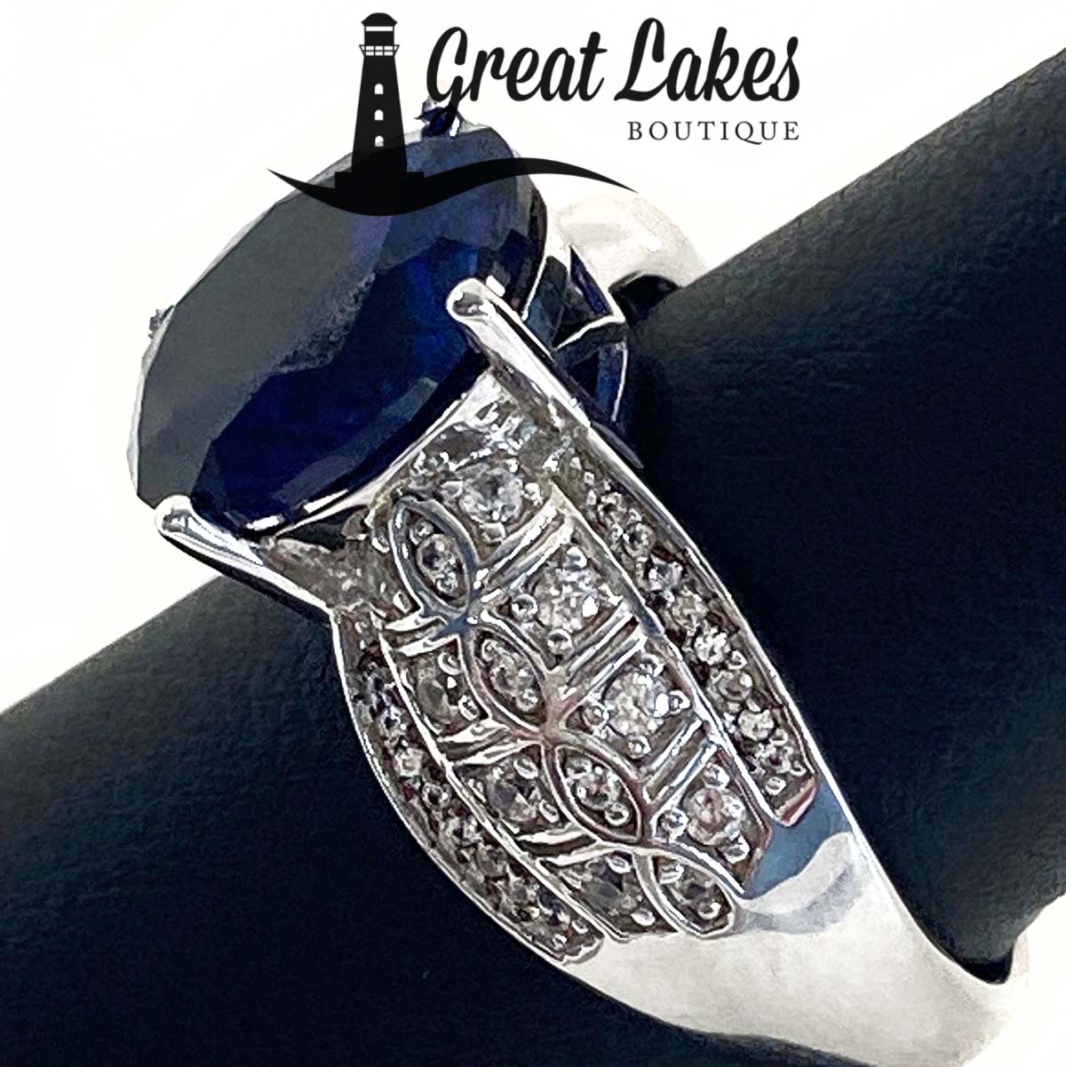 Great Lakes Boutique Silver &amp; Blue Stone Ring