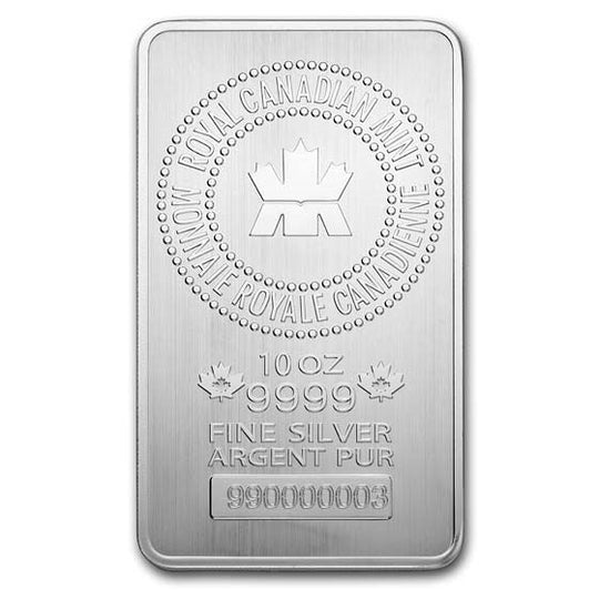 Royal Canadian Mint 10 oz Silver Bar | MI