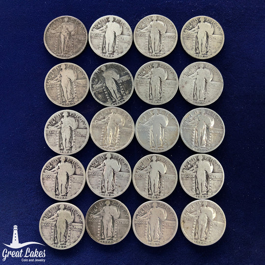 Lot of 20 Standing Liberty Quarters