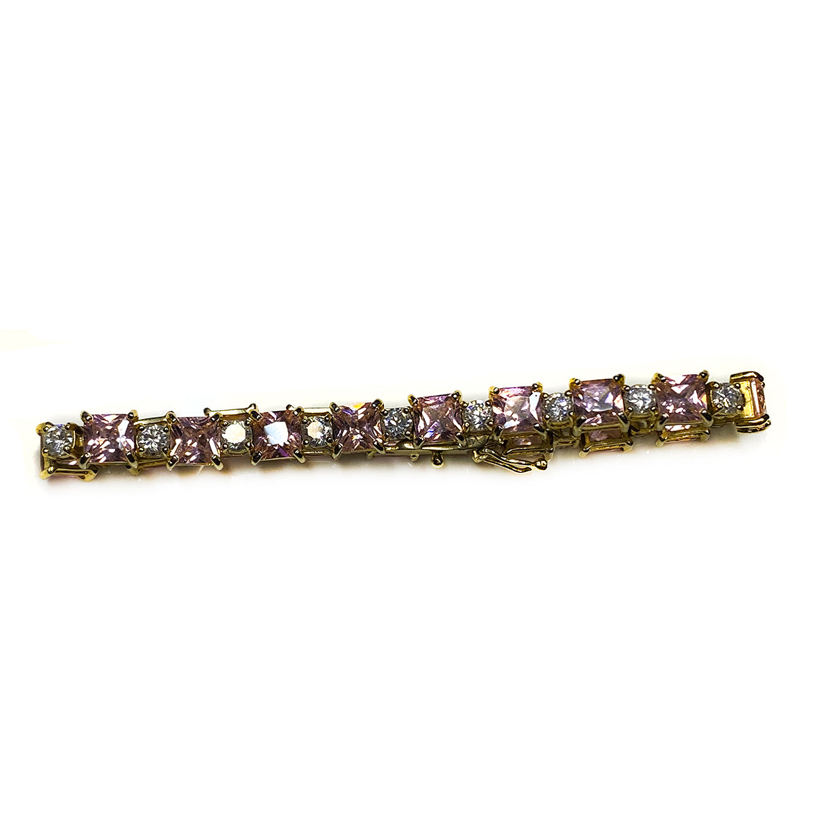 Great Lakes Boutique Gold Plated Pink Cubic Zirconia Bracelet