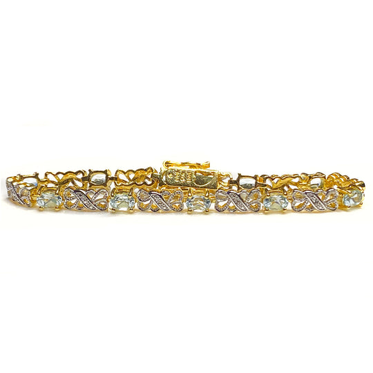 Gold Plated Blue Quartz Bracelet