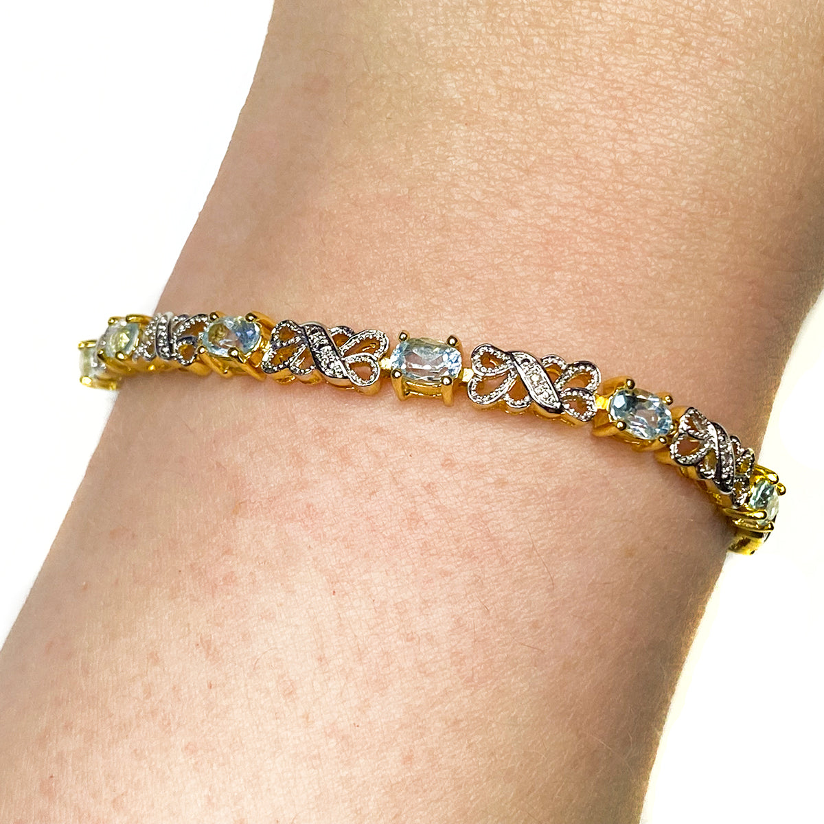 Great Lakes Boutique Gold Plated Blue Quartz Bracelet