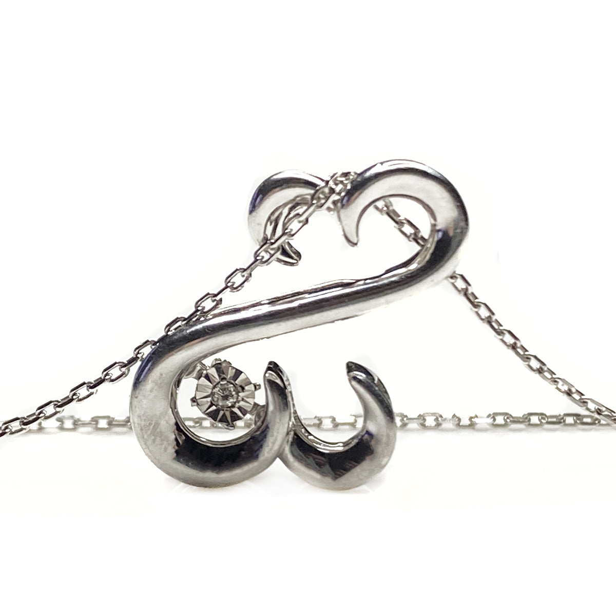 Silver &amp; Floating Diamond Necklace
