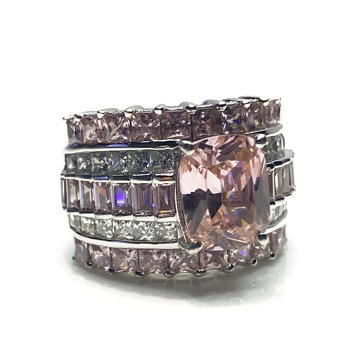 Great Lakes Boutique Silver & Pink Cubic Zirconia Ring