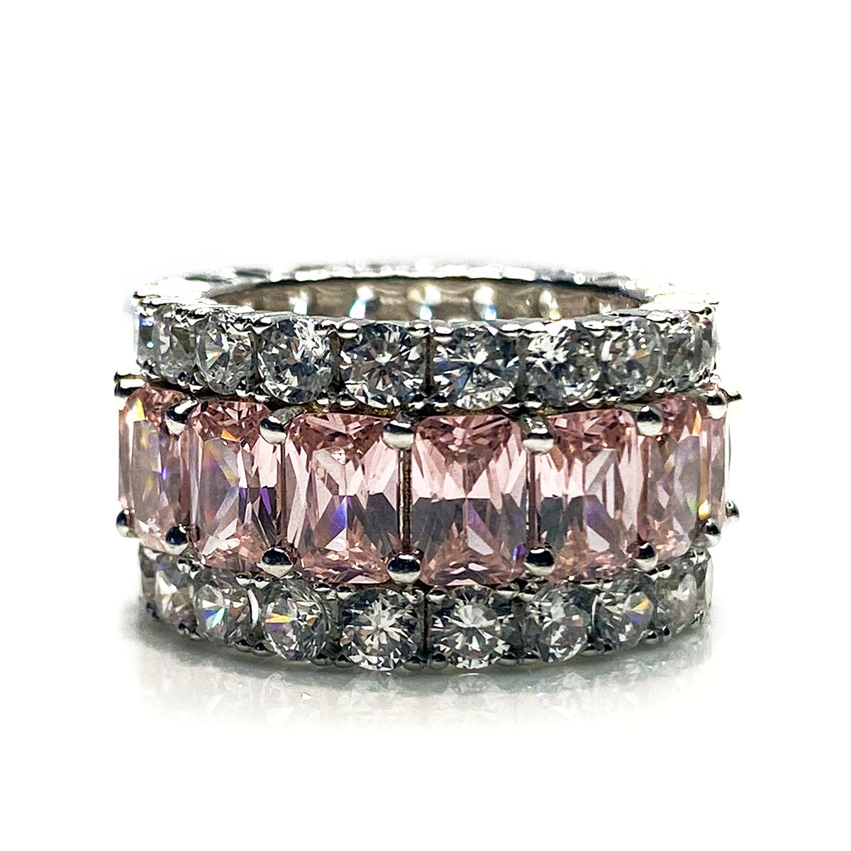 Great Lakes Boutique Silver & Pink Cubic Zirconia Ring
