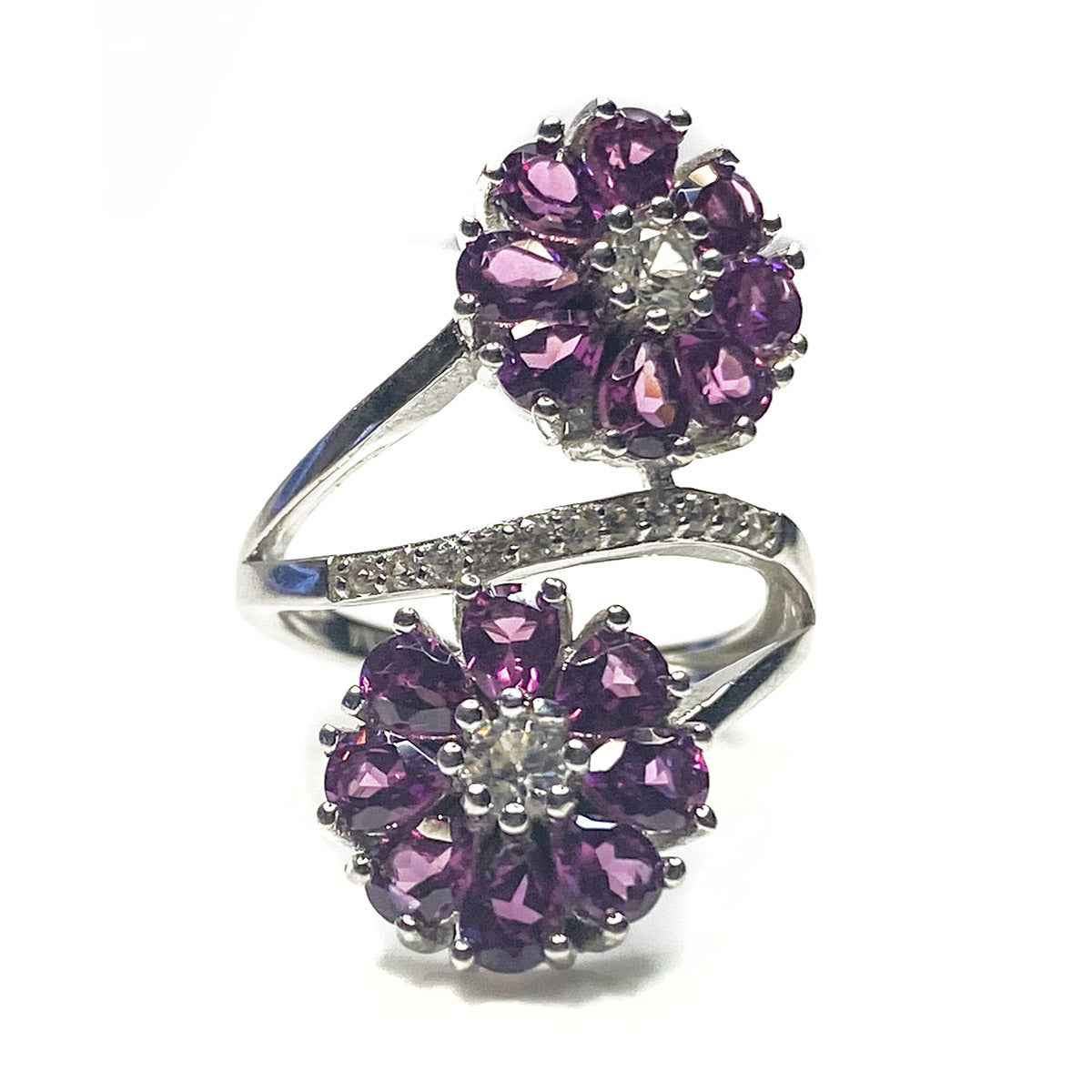 Great Lakes Boutique Silver &amp; Cubic Zirconia Floral Ring