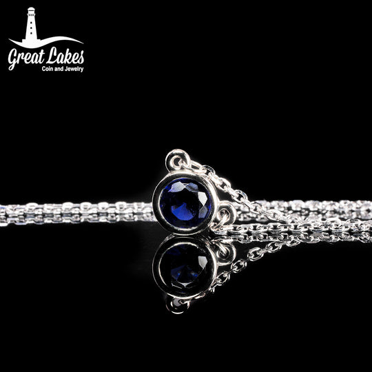 White Gold & Sapphire Necklace