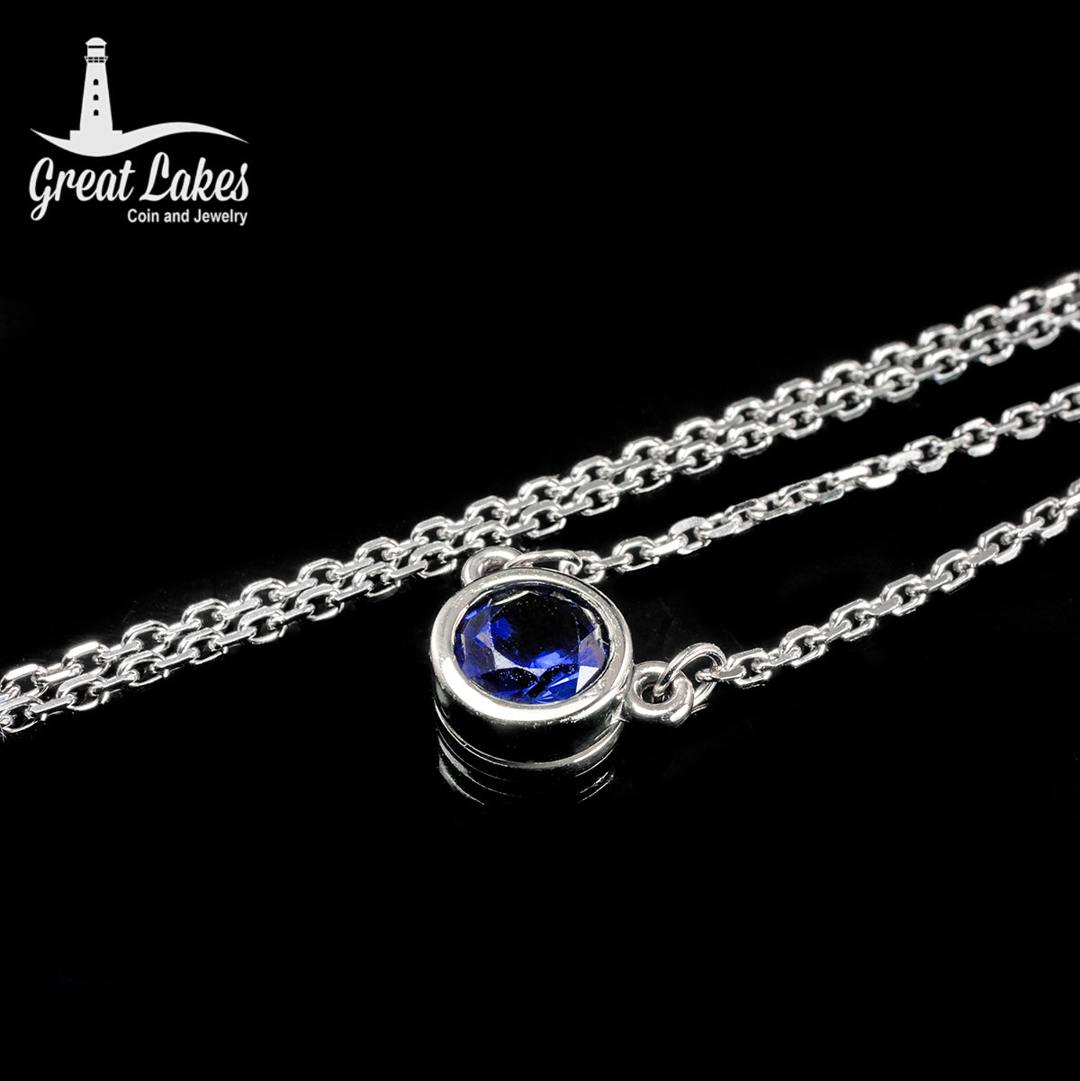 White Gold &amp; Sapphire Necklace