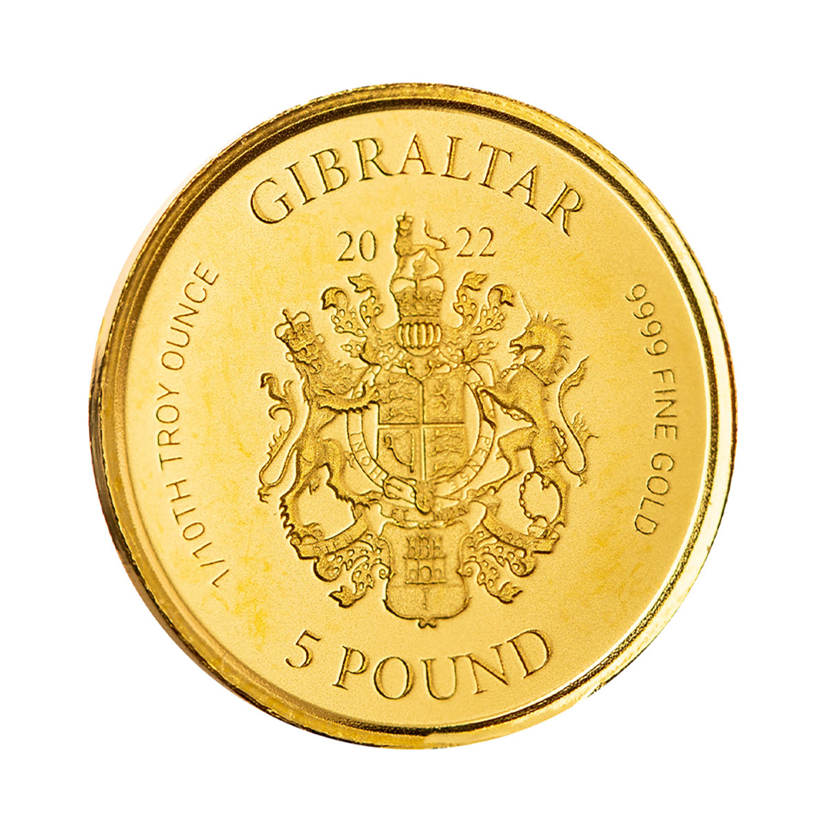 Scottsdale Mint 2022 Gibraltar Lady Justice 1/10 oz Gold Coin (BU)
