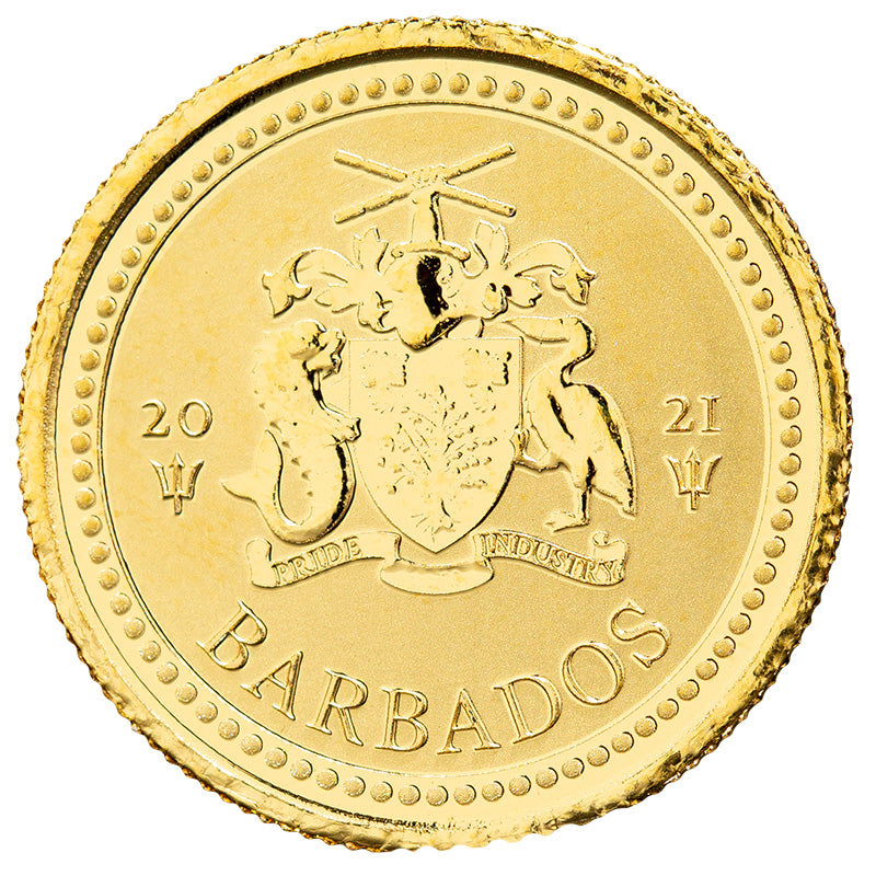 Scottsdale 2021 Barbados Trident 1/5 oz Gold Coin