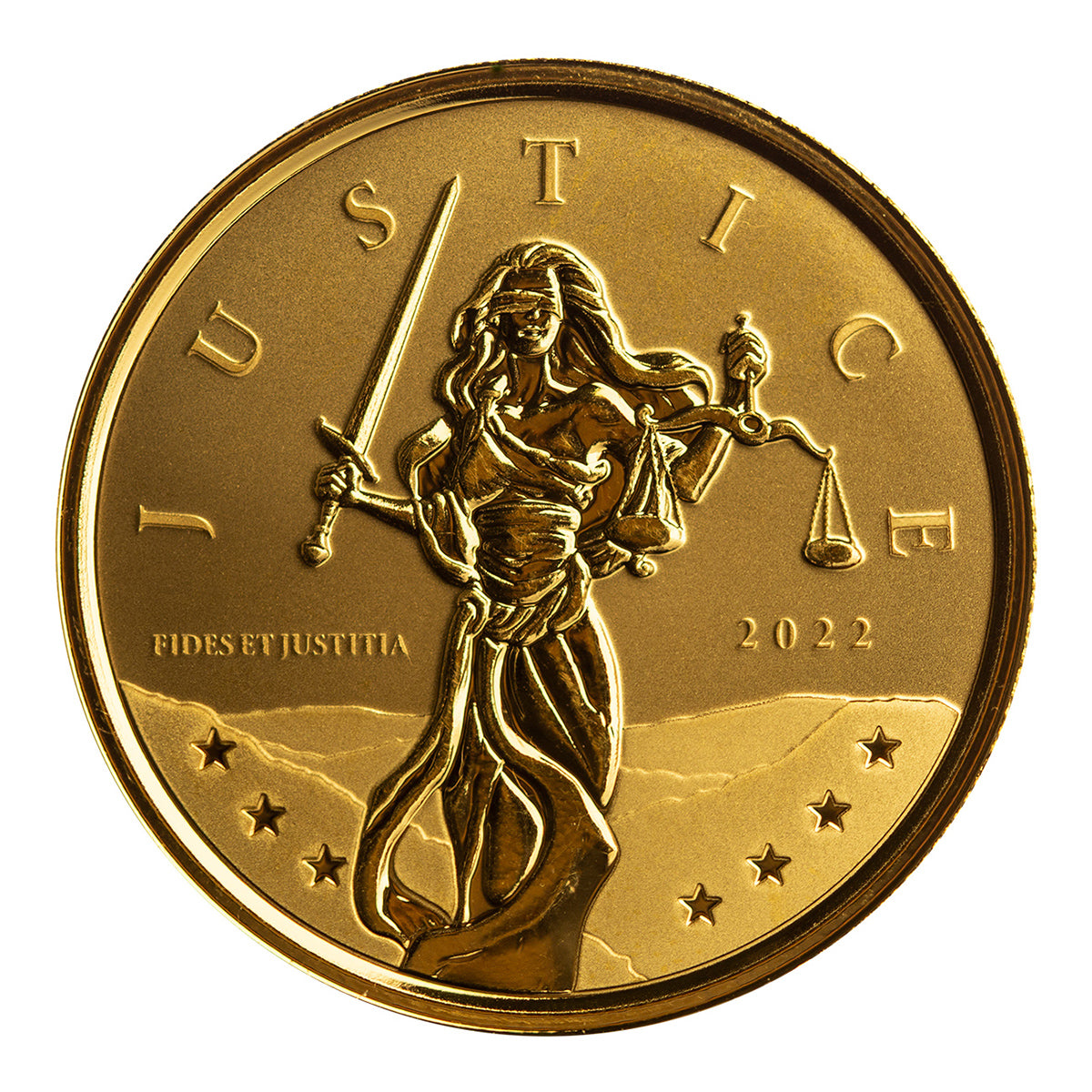 Scottsdale Mint 2022 Gibraltar Lady Justice 1 oz Gold Coin (BU)