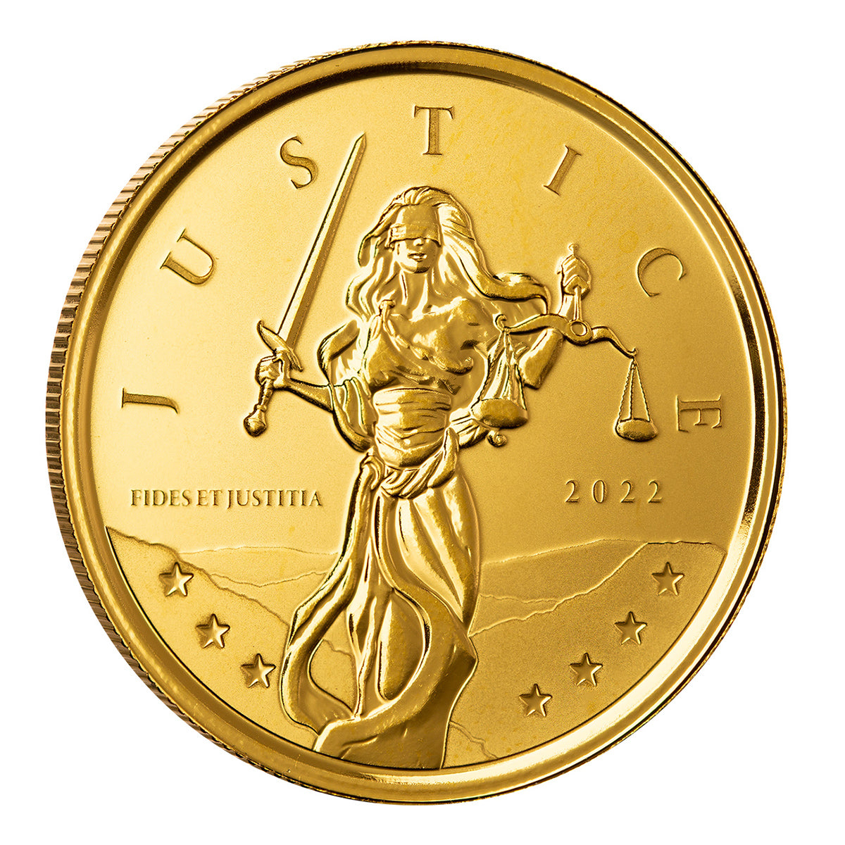 Scottsdale Mint 2022 Gibraltar Lady Justice 1 oz Gold Coin (BU)