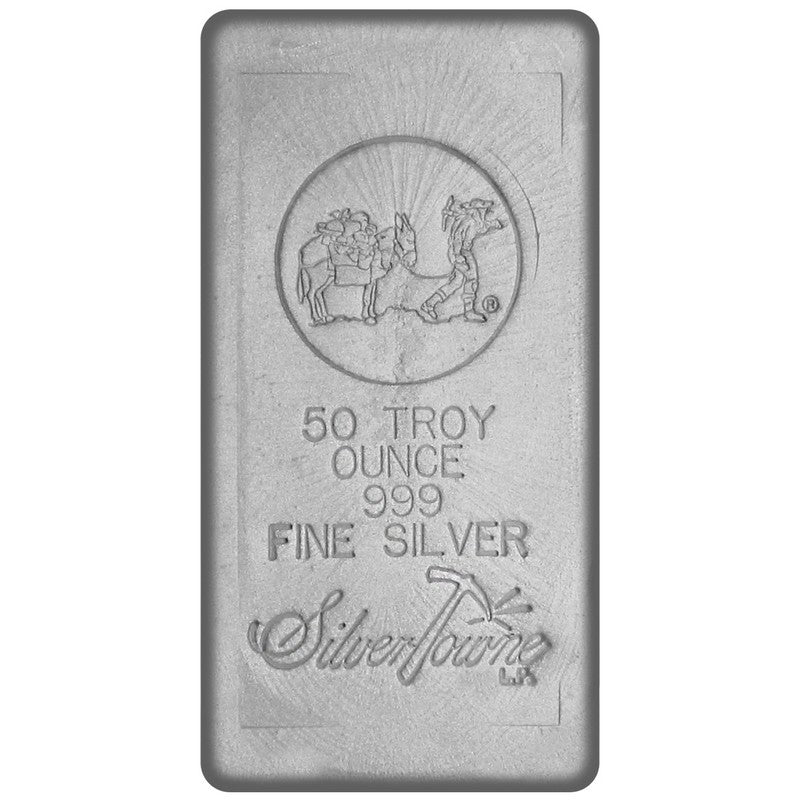 Silvertowne 50 oz Silver Bars (Unsealed)