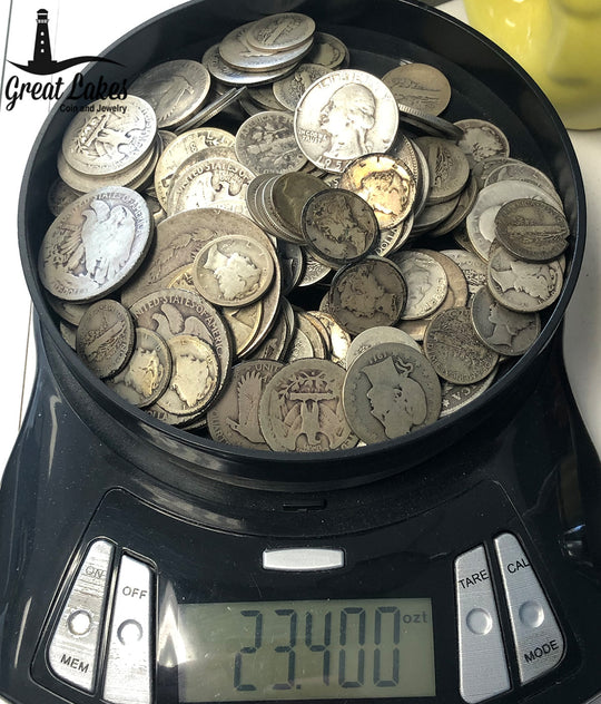 90% Silver Slicks / Damaged / Eaten Coins (23.40 Troy Oz)