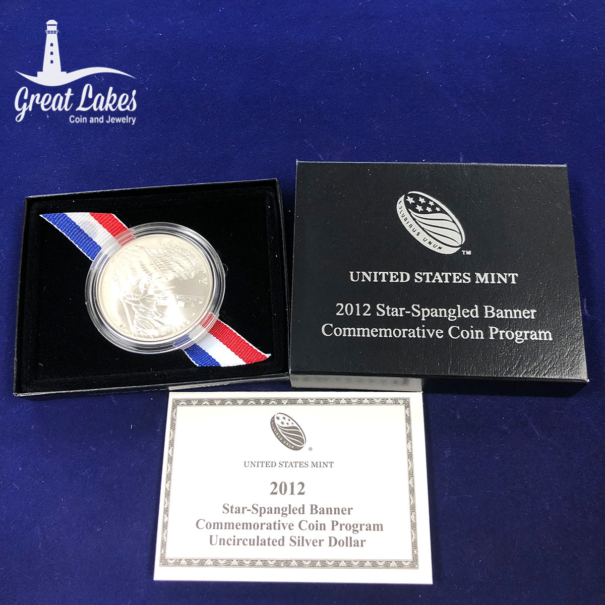 2012-P Star Spangled Banner $1 Silver Commemorative BU (With Box &amp; CoA)