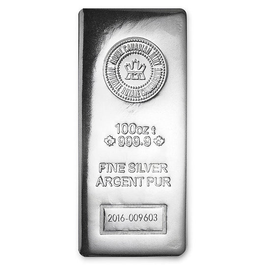Royal Canadian Mint 100 oz Silver Bar