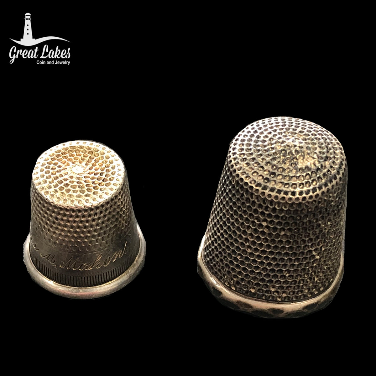Two Piece Sterling Silver Thimble Set