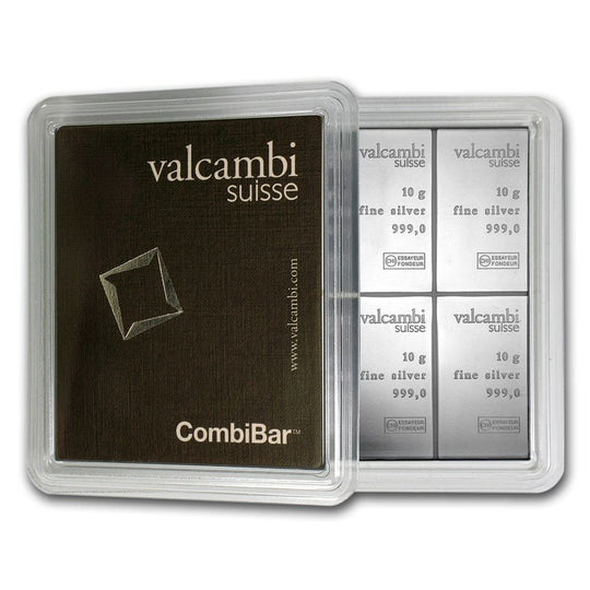 Valcambi 100 g Silver CombiBar (10 x 10 g with Assay)