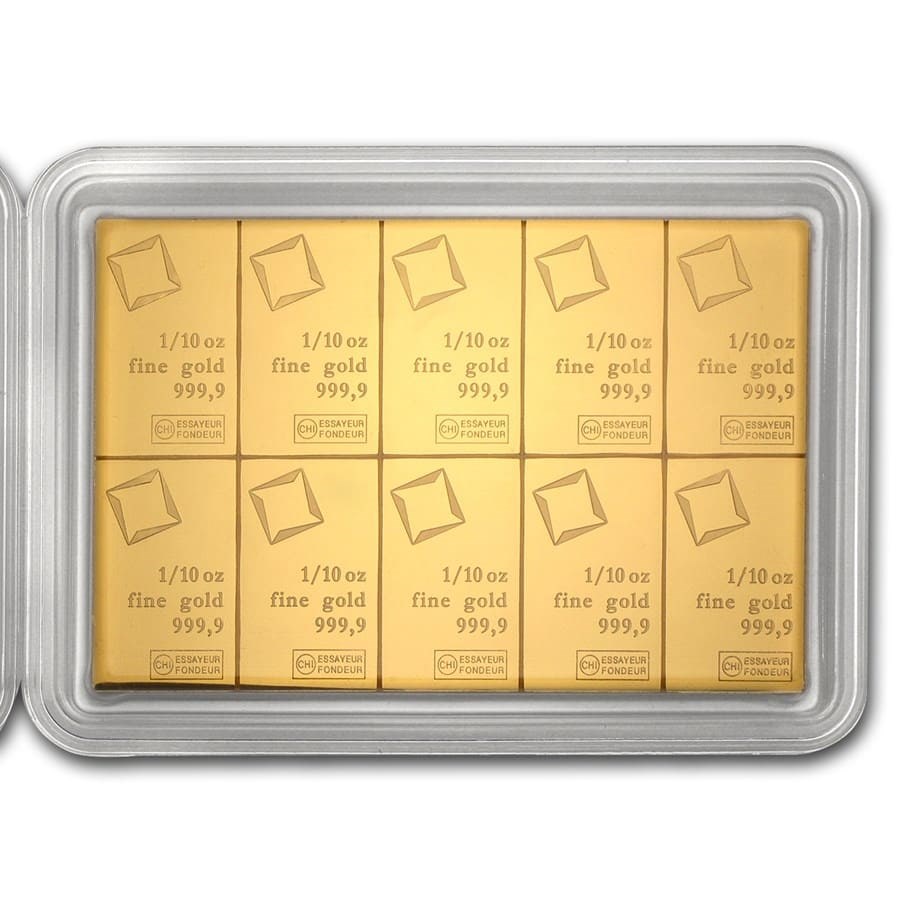 Valcambi 1 oz Gold CombiBar  (10 x 1/10 oz with Assay)