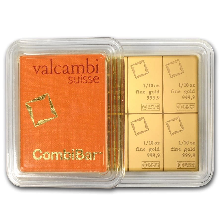 Valcambi 1 oz Gold CombiBar  (10 x 1/10 oz with Assay)