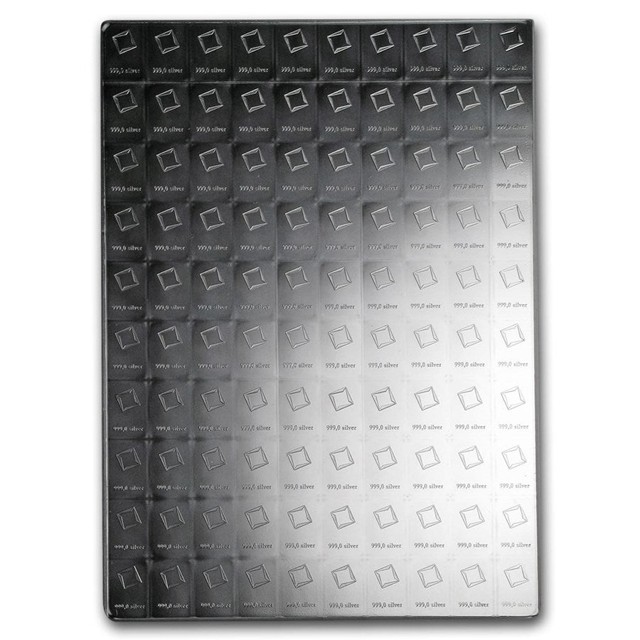 Valcambi 100 g Silver CombiBar (100 x 1 g with Assay) | MI