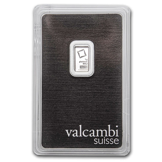 Valcambi 1 g Platinum Bar (In Assay)
