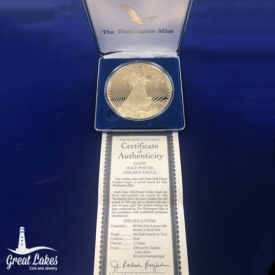 1994 Washington Mint 8 oz Giant Half Pound Golden Eagle (with Box & CoA)