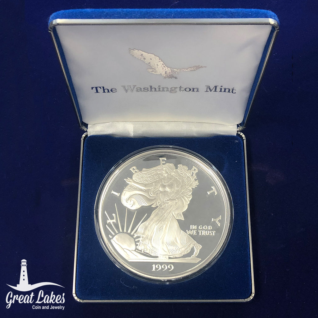 1999 Washington Mint 8 oz Silver Eagle Proof (with Box) - Great