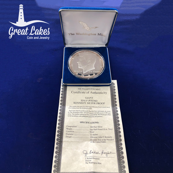 Washington Mint 8 oz Silver Round (with Box & CoA) - Great Lakes Coin
