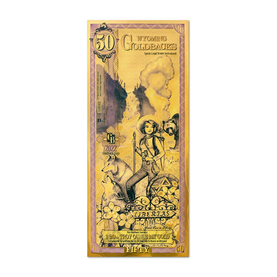 50 Wyoming Goldback Gold Note