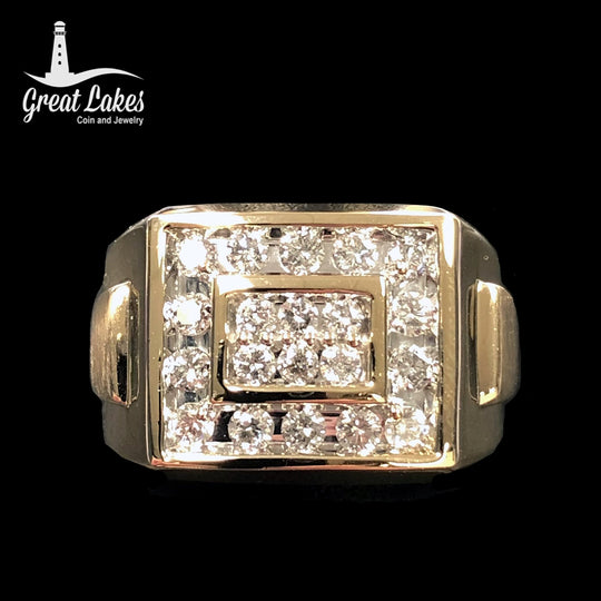 Men's 14 k Yellow Gold Diamond Ring