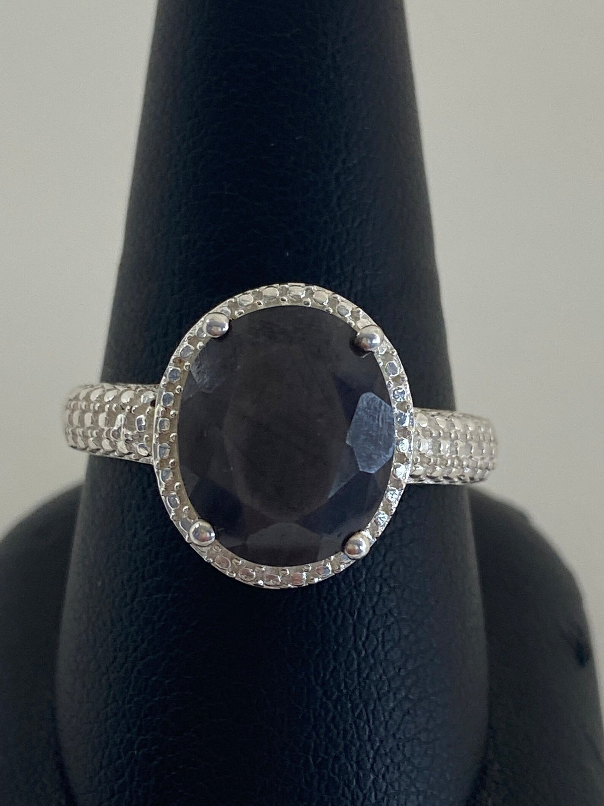 Sterling silver and Black Sapphire Statement Ring