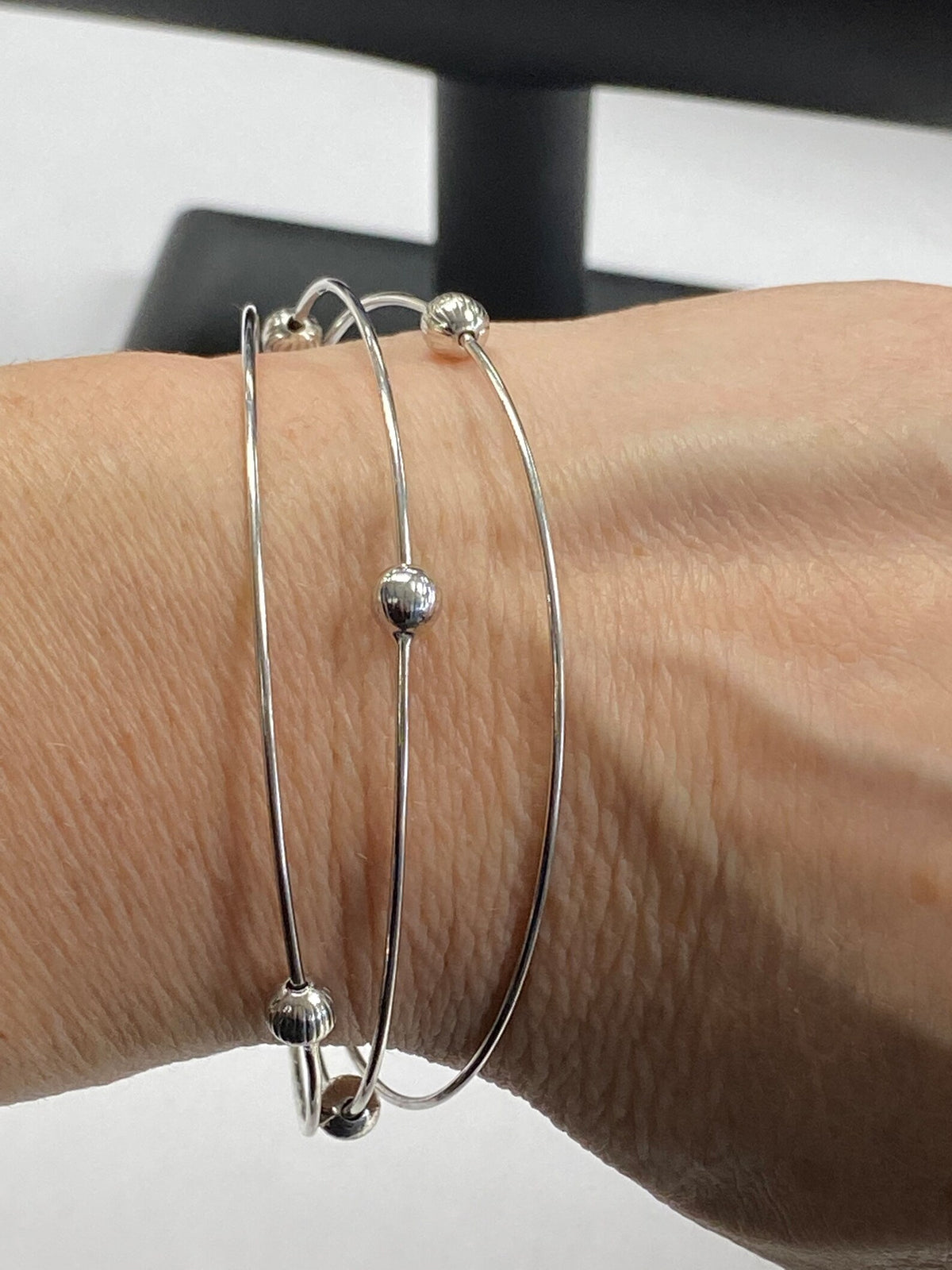 Sterling Silver Ball Bangle Bracelet
