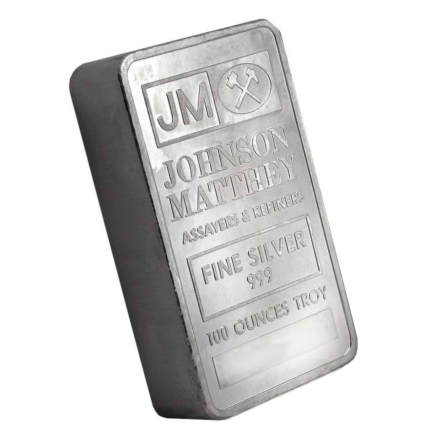 Johnson Matthey 100 oz Pressed Vintage Silver Bar